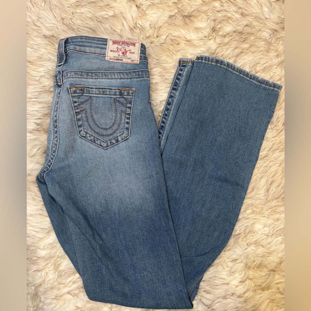 True Religion lowrise bootcut jeans.